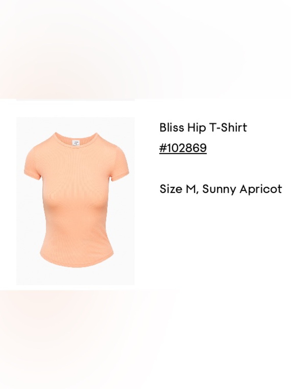 Aritzia Bliss Hip T-Shirt in Sunny Apricot